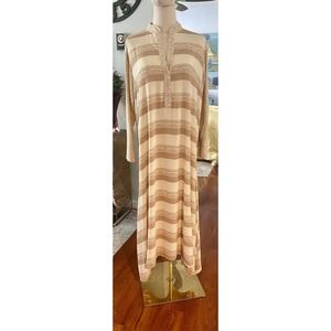 NWOT Beachgold Dress Pool Cover Caftan Soft Summer Resort Lounge Quality Sz M